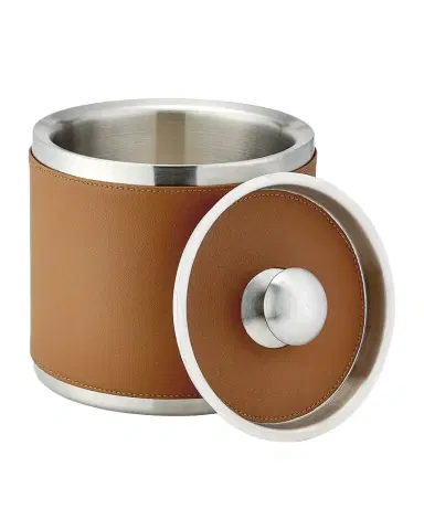 Graphic Image Leather Ice Bucket with Tongs | Thumbnail 1 Graphic Image Leather Ice Bucket with Tongs | Thumbnail 1