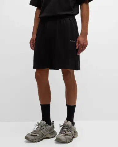Balenciaga Men 's Side-Logo Sweat Shorts | Thumbnail 2