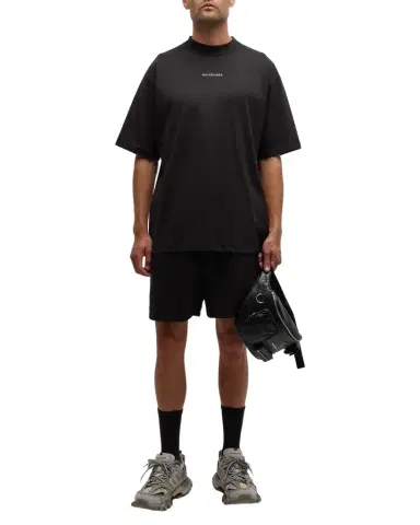 Balenciaga Men 's Side-Logo Sweat Shorts | Thumbnail 1