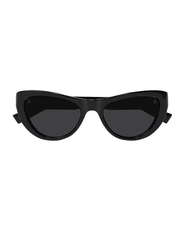 Saint Laurent Sleek Logo Plastic Cat-Eye Sunglasses