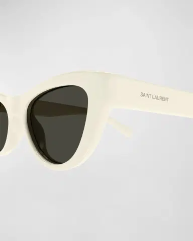 Saint Laurent Sleek Logo Plastic Cat-Eye Sunglasses | Thumbnail 2 Saint Laurent Sleek Logo Plastic Cat-Eye Sunglasses | Thumbnail 2