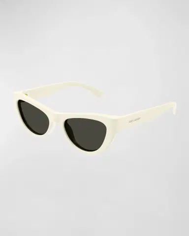 Saint Laurent Sleek Logo Plastic Cat-Eye Sunglasses | Thumbnail 3 Saint Laurent Sleek Logo Plastic Cat-Eye Sunglasses | Thumbnail 3