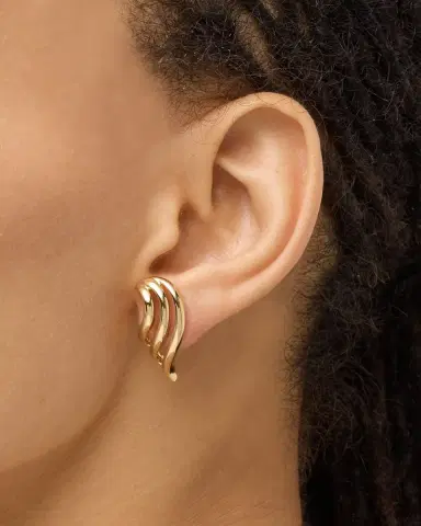 Anita Ko 18K Large Wave Earrings | Thumbnail 2
