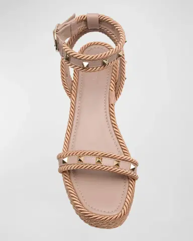 Valentino Garavani Rockstud Leather Ankle-Strap Espadrilles | Thumbnail 5 Valentino Garavani Rockstud Leather Ankle-Strap Espadrilles | Thumbnail 5