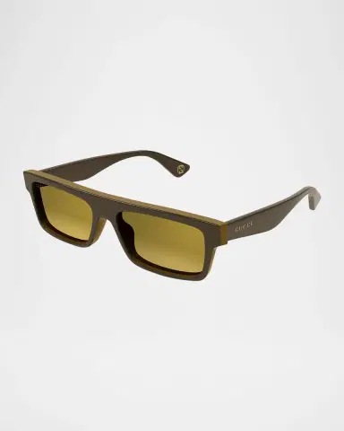 Gucci Men's Plastic Rectangle Sunglasses | Thumbnail 2 Gucci Men's Plastic Rectangle Sunglasses | Thumbnail 2
