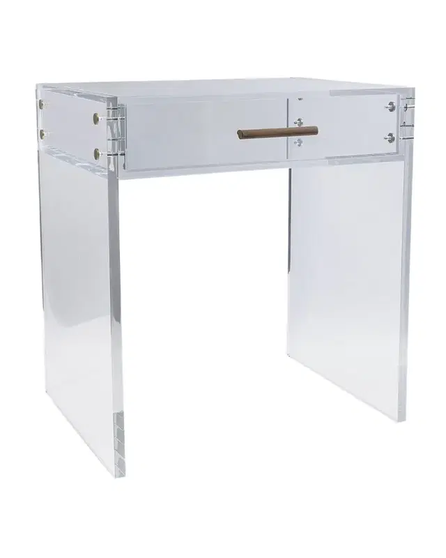 Port 68 Milan Clear Tray Top End Table