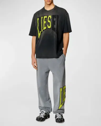 Diesel Men's T-WASH-N Logo Applique T-Shirt | Thumbnail 2 Diesel Men's T-WASH-N Logo Applique T-Shirt | Thumbnail 2