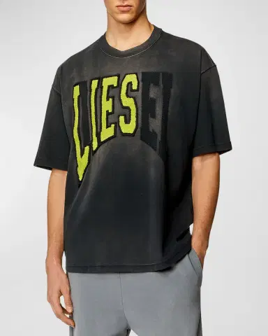 Diesel Men's T-WASH-N Logo Applique T-Shirt | Thumbnail 4 Diesel Men's T-WASH-N Logo Applique T-Shirt | Thumbnail 4