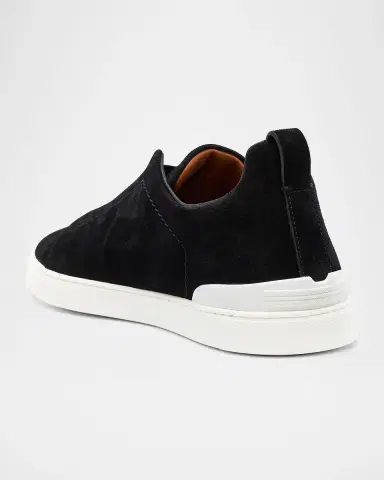 ZEGNA Men 's Triple Stitch Suede Sneakers | Thumbnail 3