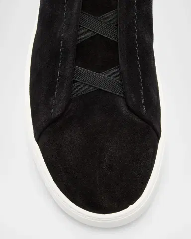 ZEGNA Men 's Triple Stitch Suede Sneakers | Thumbnail 6