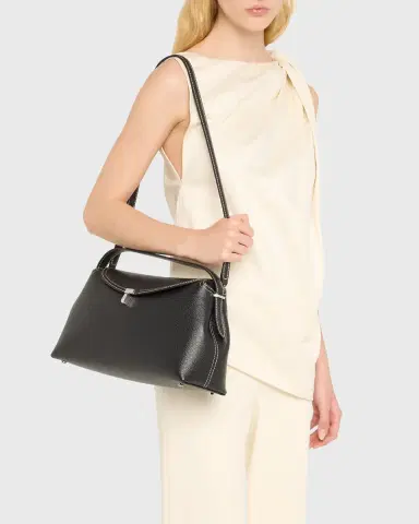 TOTEME T-Lock Top Handle Bag in Pebble Grain Leather | Thumbnail 2 TOTEME T-Lock Top Handle Bag in Pebble Grain Leather | Thumbnail 2