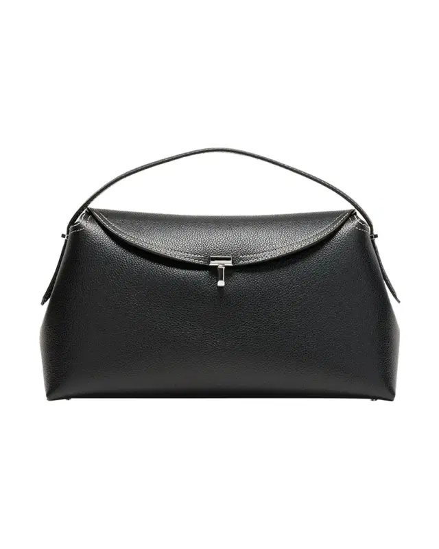 T-Lock Top Handle Bag in Pebble Grain Leather