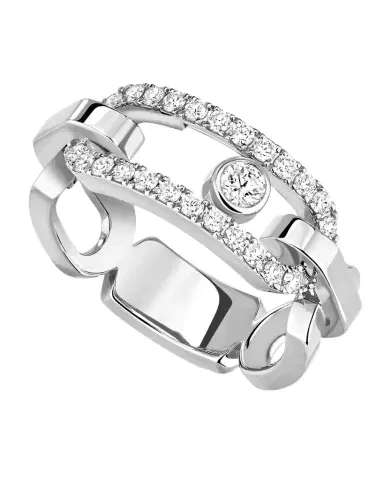 Messika MOVE LINK 18K WHITE GOLD DIAMOND RING | Thumbnail 1 Messika MOVE LINK 18K WHITE GOLD DIAMOND RING | Thumbnail 1