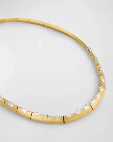 Nikos Koulis 18K Yellow Gold Me Necklace with Oval White Diamonds | Thumbnail 2