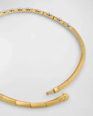 Nikos Koulis 18K Yellow Gold Me Necklace with Oval White Diamonds | Thumbnail 3