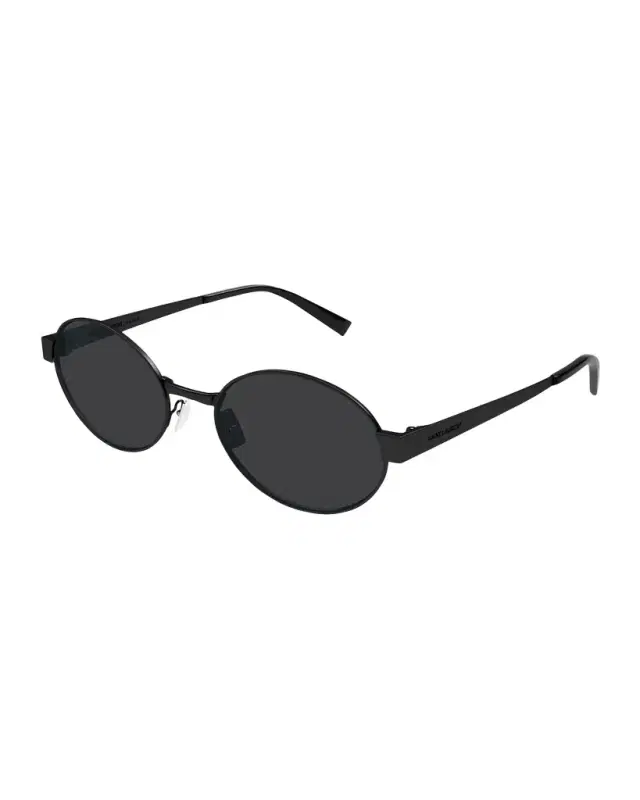 Saint Laurent Logo Metal Oval Sunglasses