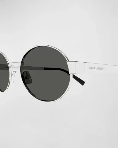 Saint Laurent Logo Metal Oval Sunglasses | Thumbnail 2
