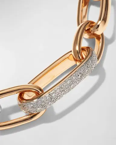 Pomellato 18K Rose Gold Iconica Medium Chain Bracelet with Diamonds | Thumbnail 2 Pomellato 18K Rose Gold Iconica Medium Chain Bracelet with Diamonds | Thumbnail 2