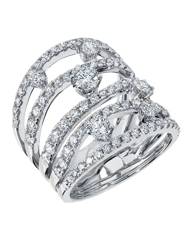 18k White Gold Diamond Rio Cage Ring