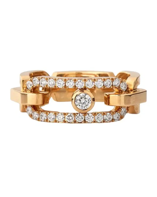 MOVE LINK 18K ROSE GOLD DIAMOND RING