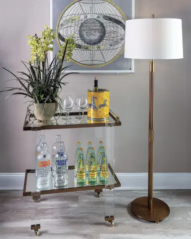 Port 68 Tuscany Brass Bar Cart | Thumbnail 3 Port 68 Tuscany Brass Bar Cart | Thumbnail 3