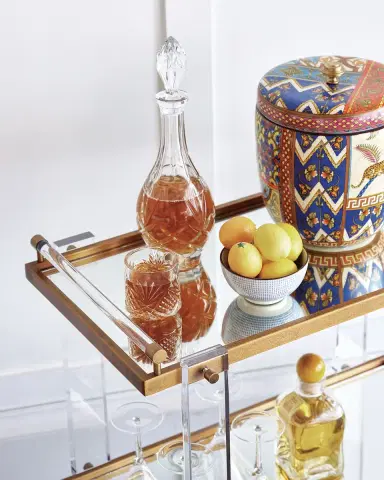 Port 68 Tuscany Brass Bar Cart | Thumbnail 4 Port 68 Tuscany Brass Bar Cart | Thumbnail 4