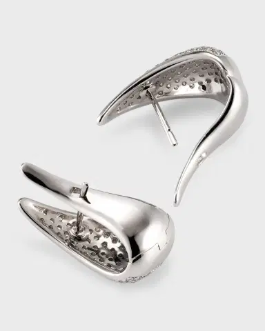 Anita Ko 18K White Gold Pave Claw Earrings | Thumbnail 3