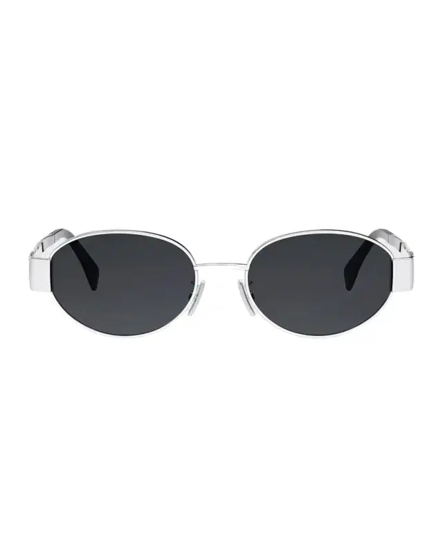 CELINE Men 's Triomphe Metal Oval Sunglasses