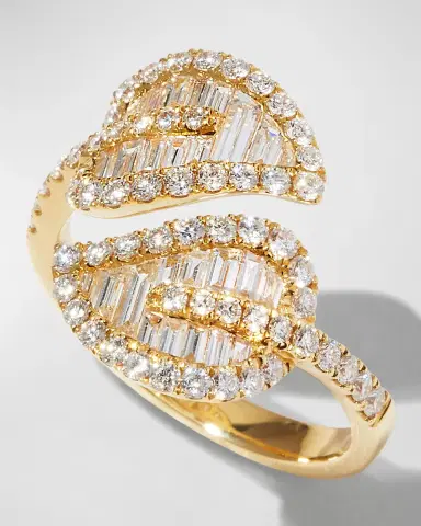 Anita Ko 18k Gold & Diamond Medium Leaf Ring, Size 7 | Thumbnail 2