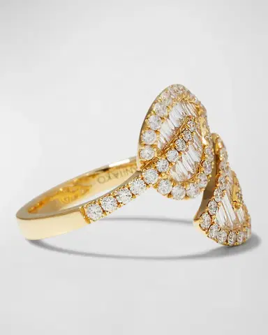 Anita Ko 18k Gold & Diamond Medium Leaf Ring, Size 7 | Thumbnail 3