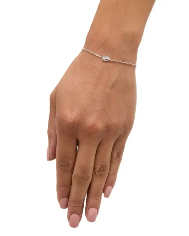 18k White Gold Small Palm Leaf Bracelet