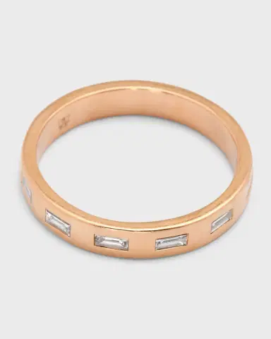 Walters Faith Ottoline Rose Gold Band Ring with Gypsy-Set Baguettes | Thumbnail 4
