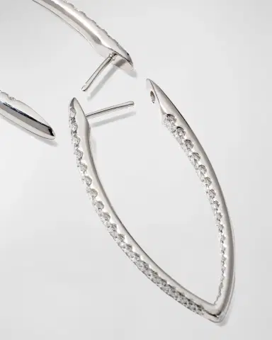 Mémoire 18k White Gold Diamond Imperial Hoop Earrings, 1.66tcw | Thumbnail 3
