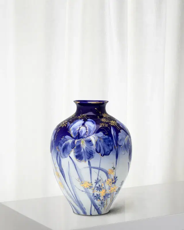 Winward Home Handpainted Celadon Vase, 14"