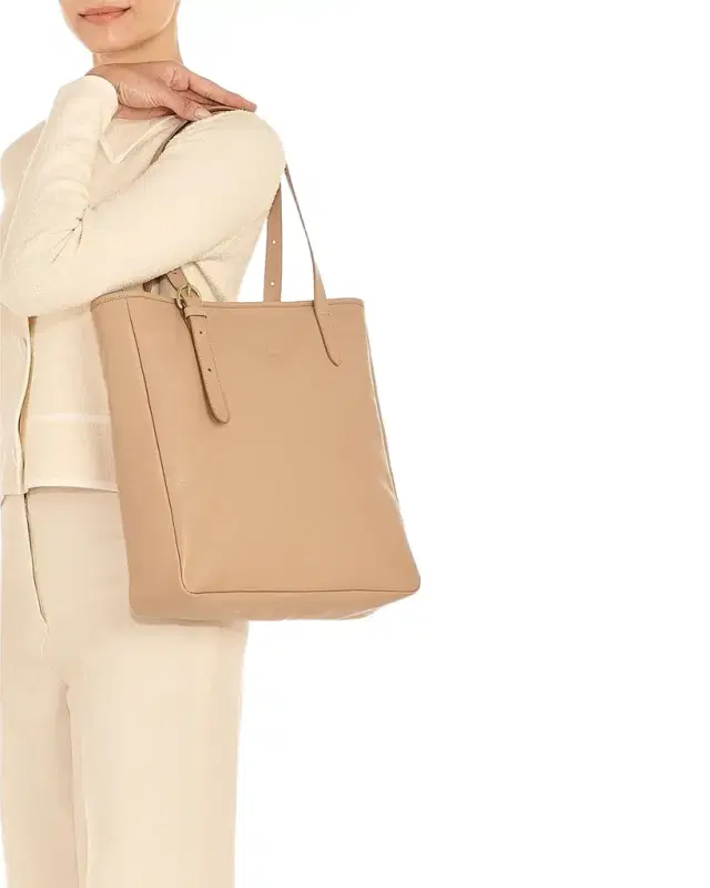 Novecento North-South Leather Tote Bag