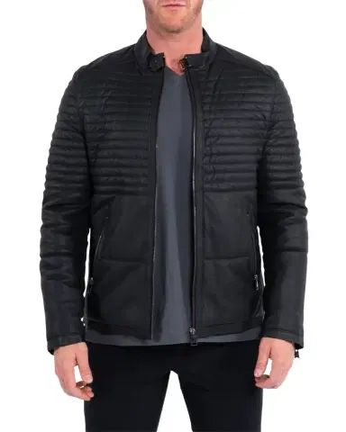 Maceoo Men's Matte Leather Moto Jacket | Thumbnail 1
