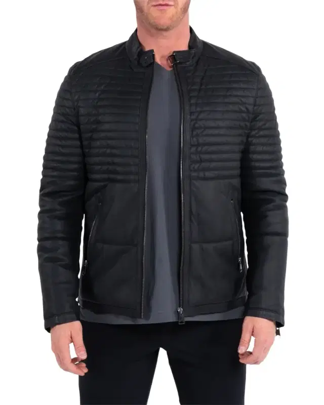 Men 's Matte Leather Moto Jacket