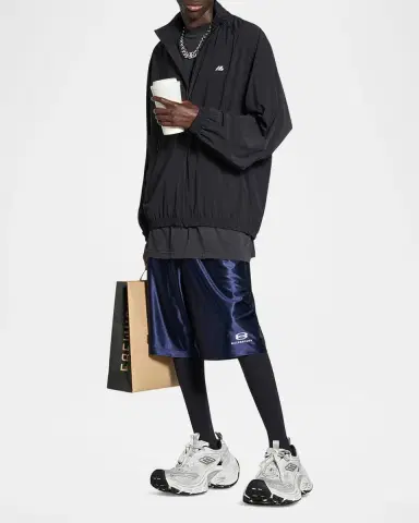 Balenciaga Men 's Activewear Wind-Resistant Jacket | Thumbnail 2 Balenciaga Men 's Activewear Wind-Resistant Jacket | Thumbnail 2