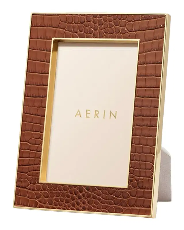 AERIN Classic Croc Leather Frame, 4" x 6"