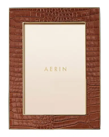 AERIN Classic Crocodile Leather Frame | Thumbnail 1