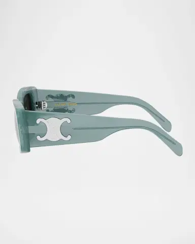Celine Men's Triomphe Rectangular Acetate Sunglasses | Thumbnail 4