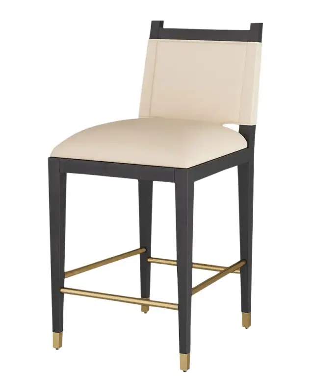 Arteriors Burdock Leather Counter Stool, 27"