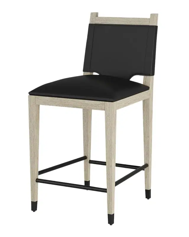 Arteriors Burdock Leather Counter Stool, 27"