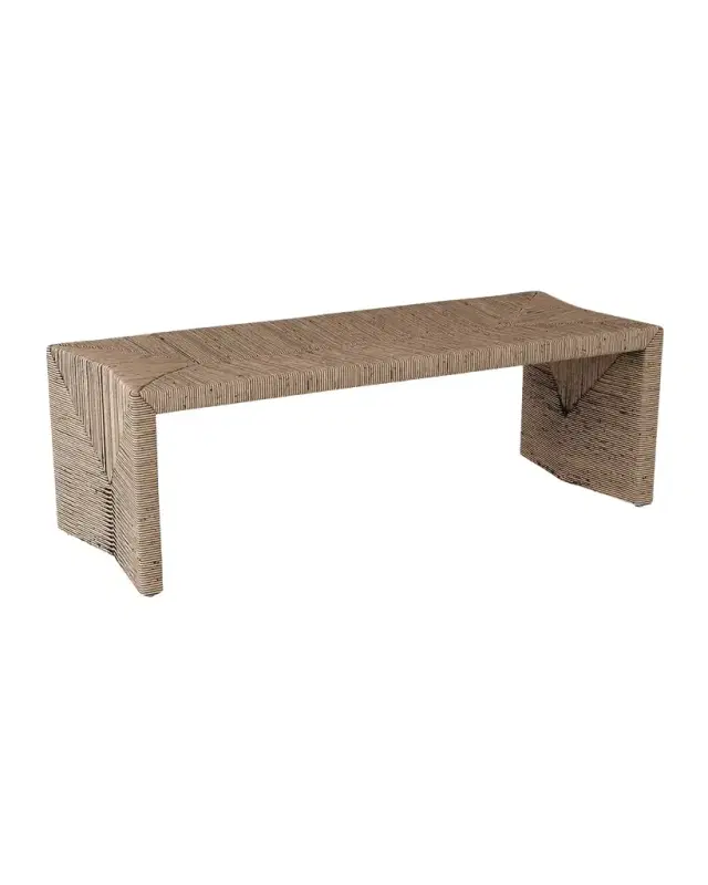 Arteriors Zuri Rattan Bench, 52"