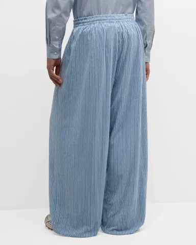 Balenciaga Men 's Large Striped Pajama Pants | Thumbnail 4