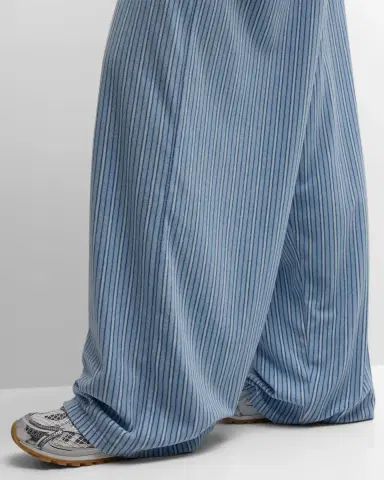 Balenciaga Men 's Large Striped Pajama Pants | Thumbnail 5