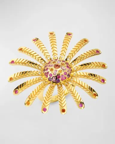 Harwell Godfrey Major Sunflower Sapphire, Amethyst, and Diamond Ring | Thumbnail 2
