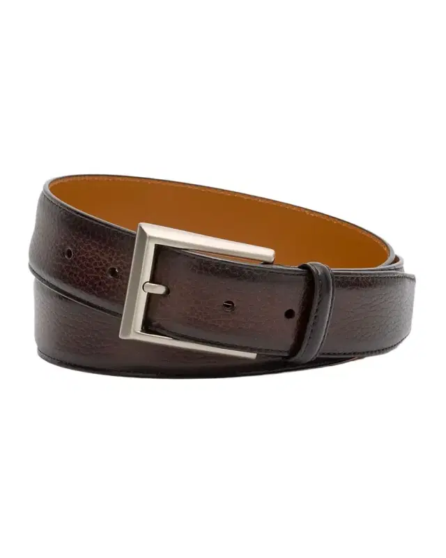 Men 's Rocas Pebbled Leather Belt