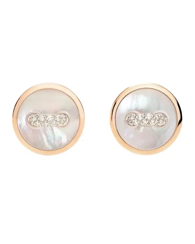 18K Rose Gold Dot Mother of Pearl Earrings