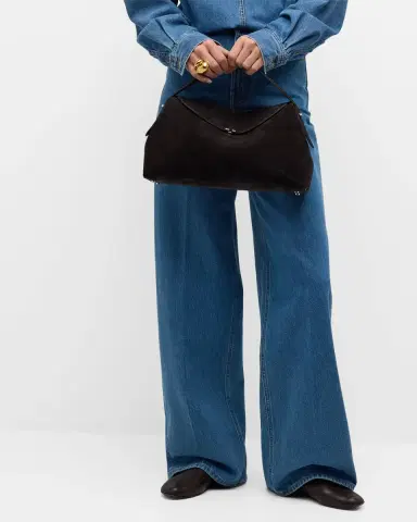 TOTEME T-Lock Suede Top-Handle Bag | Thumbnail 2
